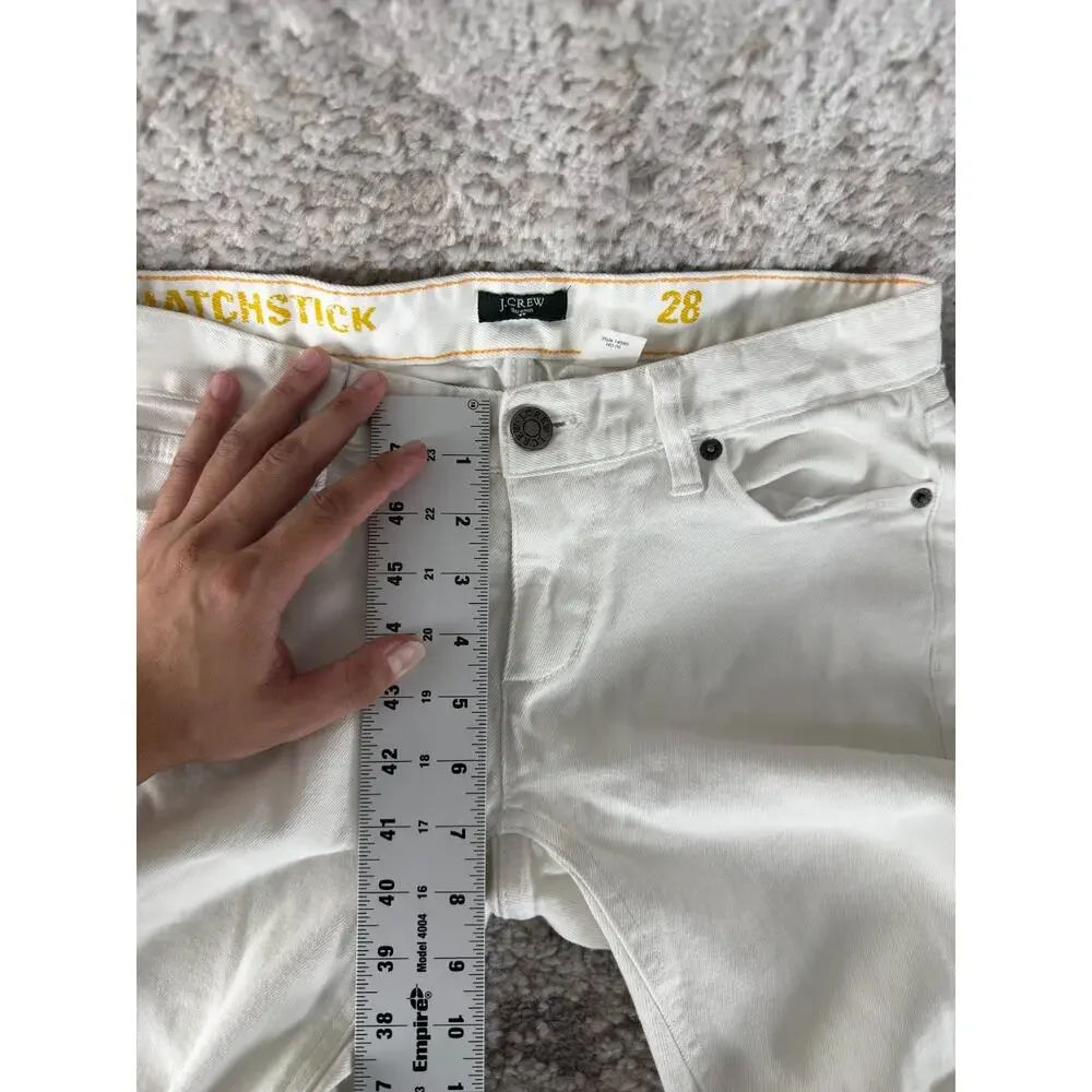 J Crew Size 28 Stretch Casual White Denim Jeans Pants Button Zip Pocket‎